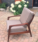 MCM Solid Teak Lounge Armchair by Jan Kuypers REFINISHED REUPHOLSTERED for Imperial - Mid Century Modern Toronto 1