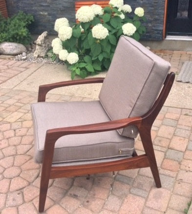 MCM Solid Teak Lounge Armchair by Jan Kuypers REFINISHED REUPHOLSTERED for Imperial - Mid Century Modern Toronto