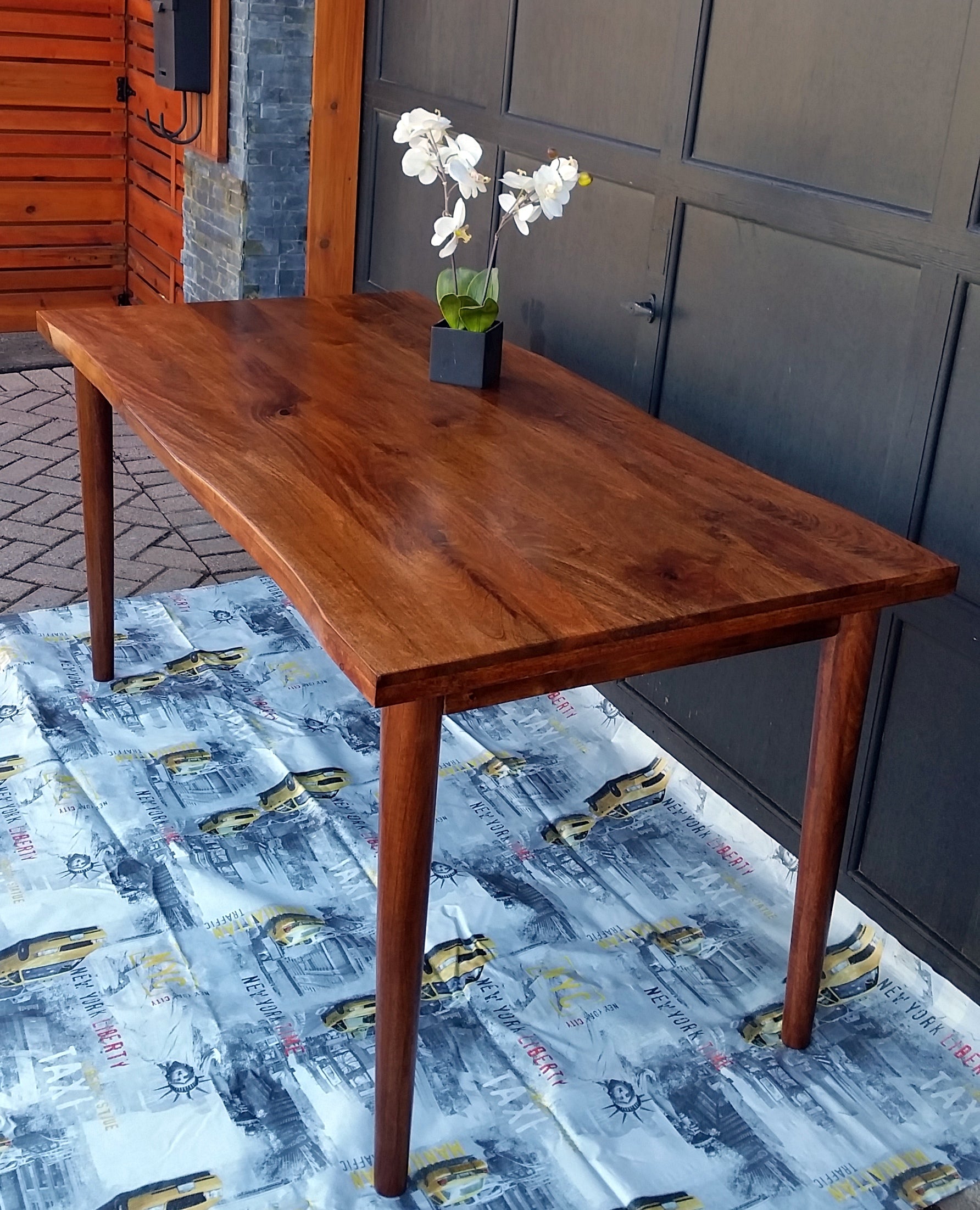 NEW Solid Wood Live Edge Dining Tables, compact 63" seats up to 8 - Mid Century Modern Toronto