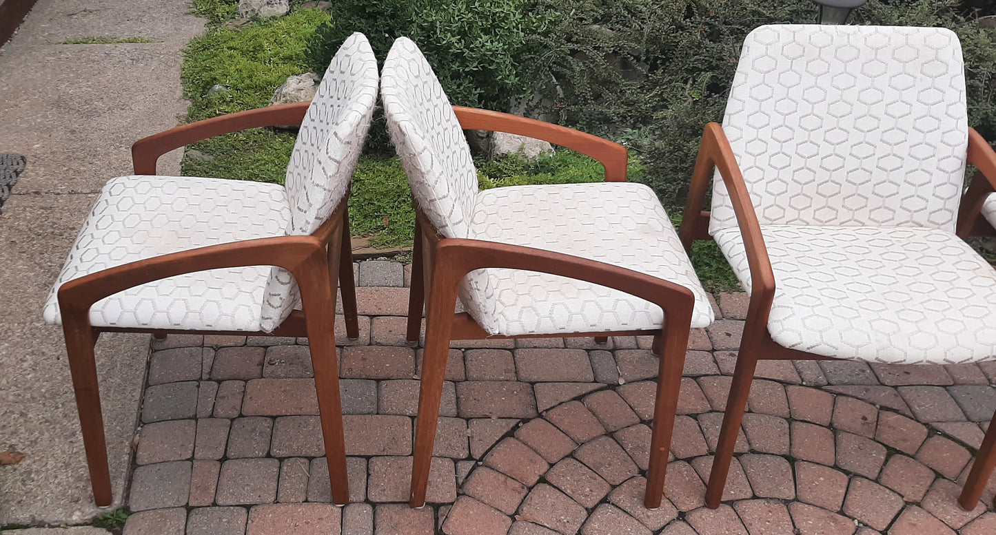 4 Danish MCM Teak Armchairs by H.Kjaernulf will be REFINISHED REUPHOLSTERED