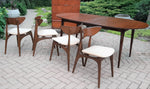 Restored MCM Walnut Dining Table w 1 leaf & 4 Chairs by Deilcraft 5
