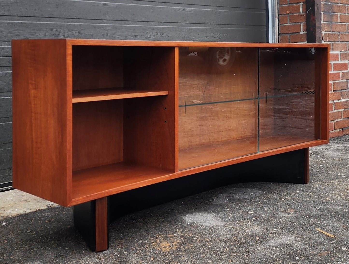 REFINISHED Mid Century Modern teak console 60" by RS Associates