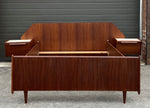 REFINISHED  Italian MCM Bed w floating nightstands Double 2