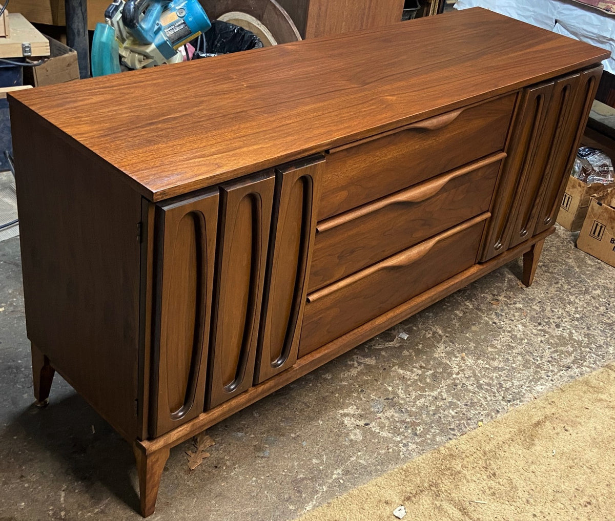 REFINISHED MCM Walnut Buffet Sideboard 5 ft Perfect