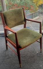 Set of 2 REFINISHED & Ready to be REUPHOLSTERED American MCM Walnut Armchairs 8
