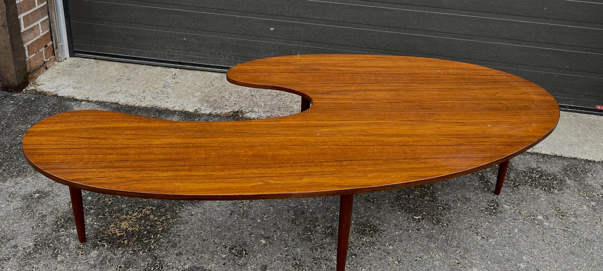 REFINISHED Mid Century Modern Coffee Table Free-Form Shaped