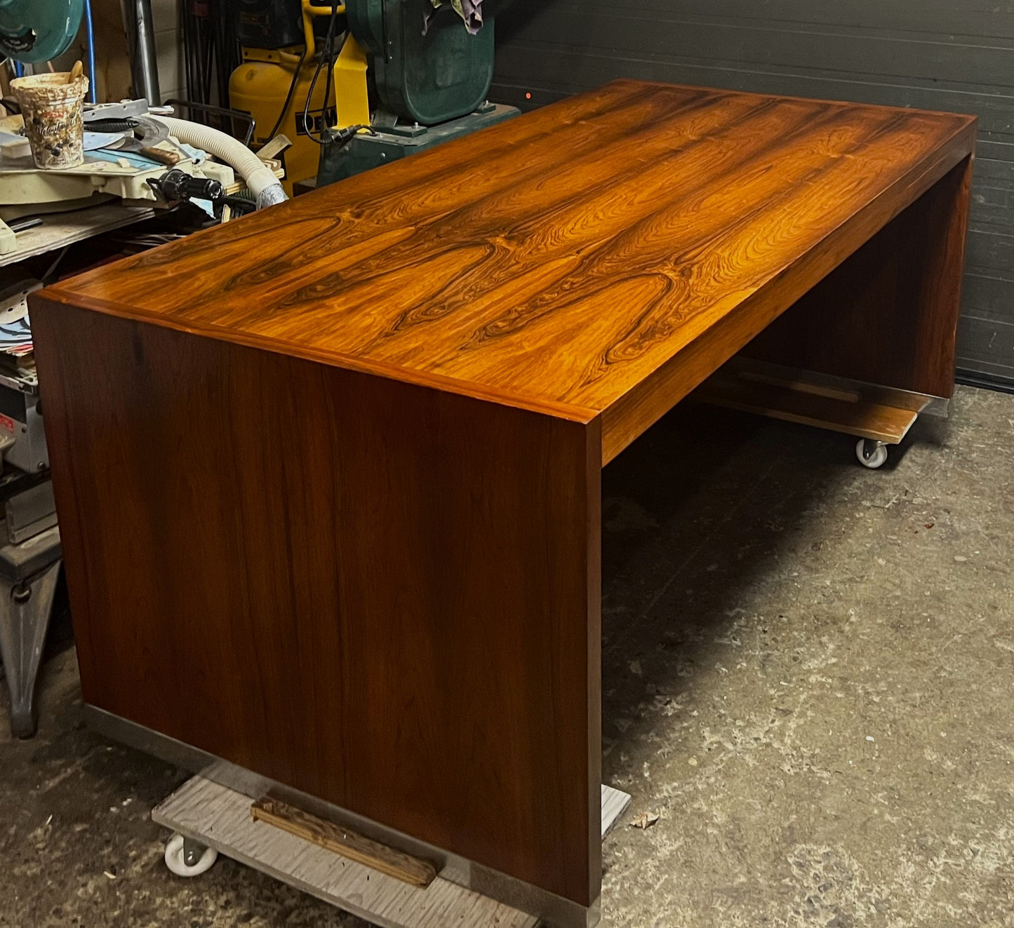 REFINISHED Mid Century Modern Free-Standing Rosewood Desk by J. Geiger