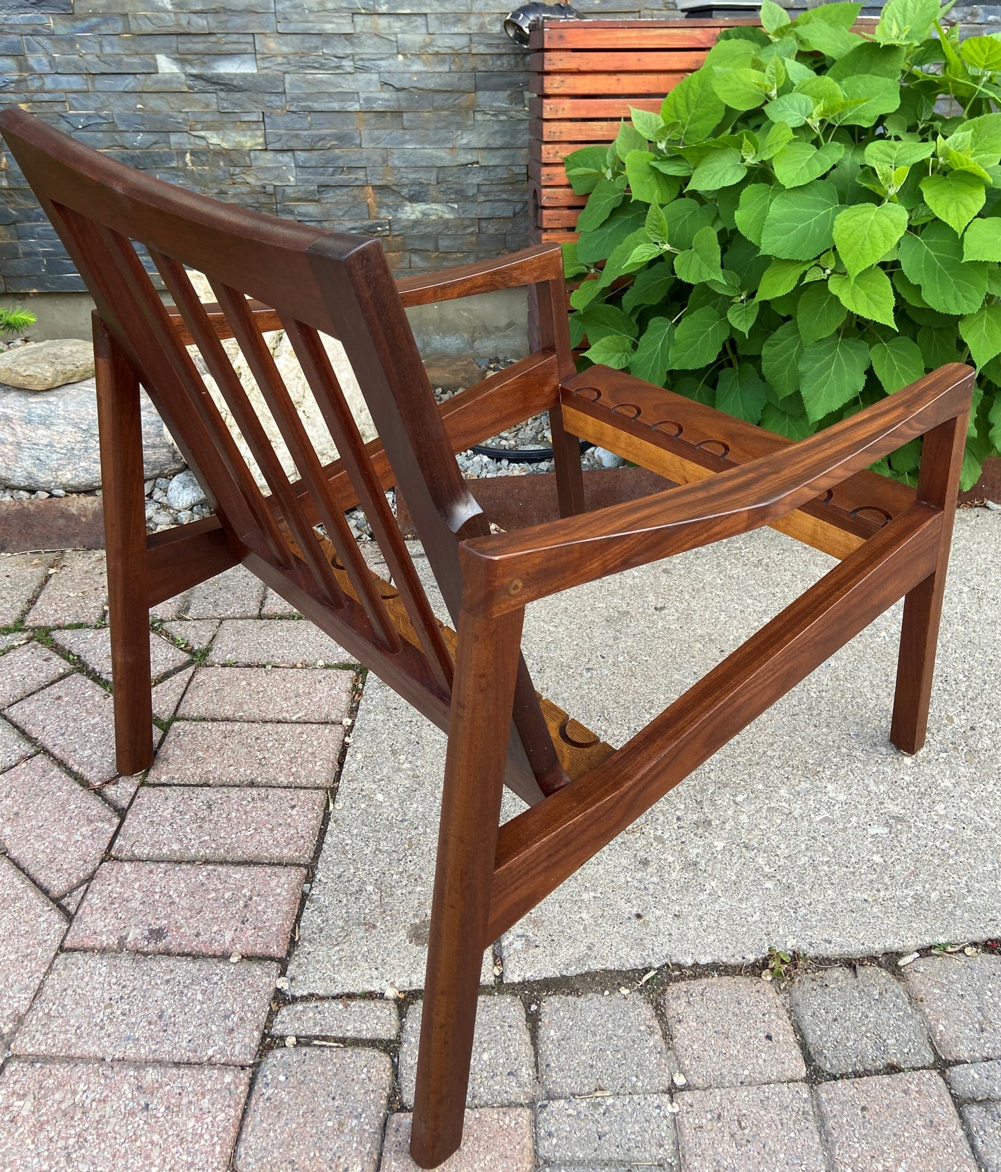 REFINISHED Danish Mid-Century Modern Teak Lounge Chair will get NEW CUSHIONS