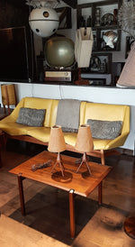 Set of 2 Mid Century Modern Atomic Sputnic Teak Bedside Lamps 2