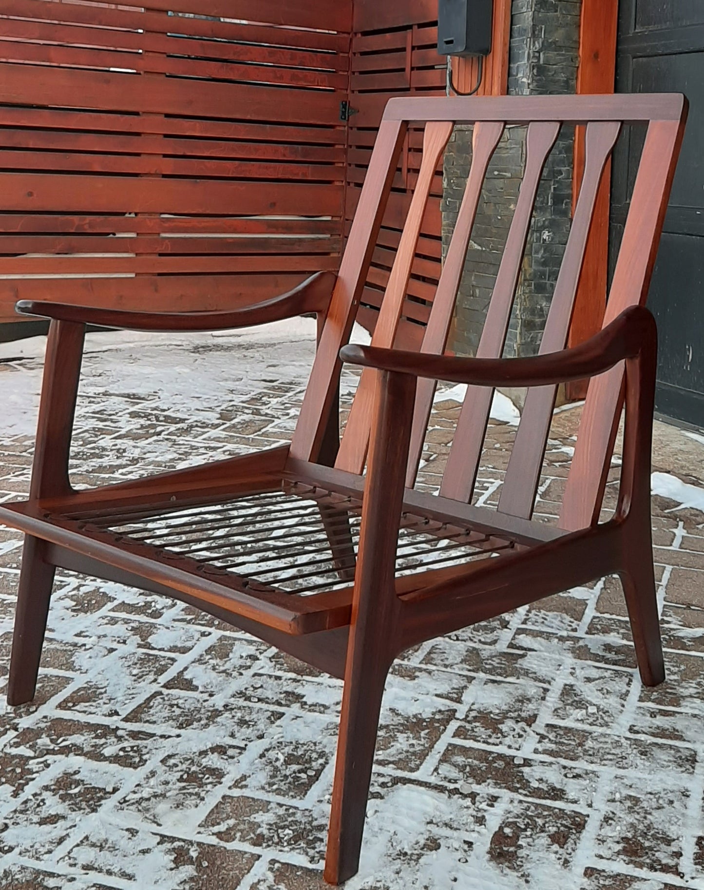 REFINISHED Danish MCM Solid Teak Lounge Chair PERFECT