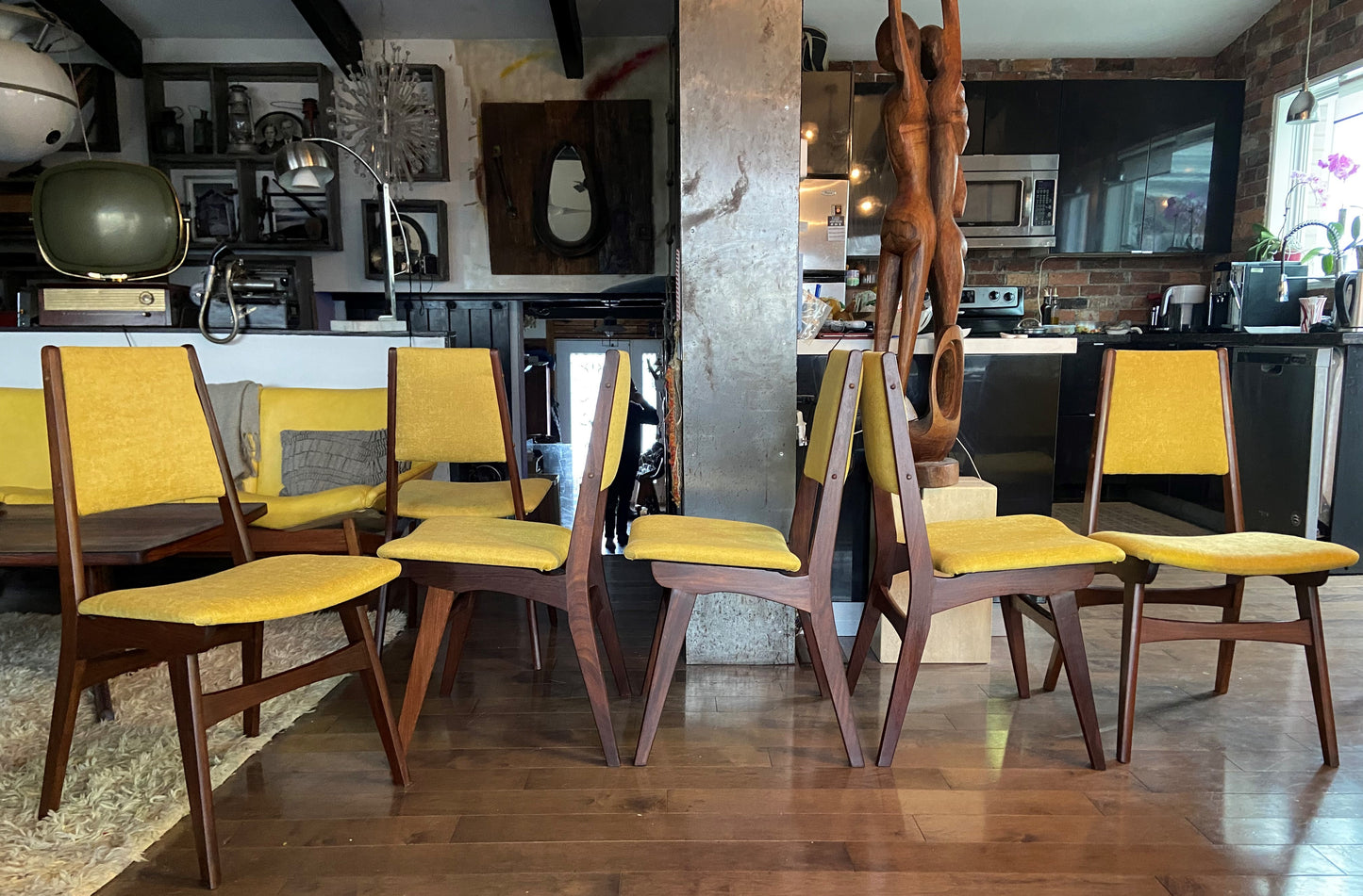 6 REFINISHED Mid Century Modern Teak Chairs REUPHOLSTERED