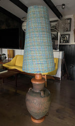 Large Mid Century Modern Floor Pottery Lamp, H 60