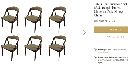 4 RESTORED MCM Kai Kristiansen Teak Chairs Model 31, PERFECT, each $399 - Mid Century Modern Toronto