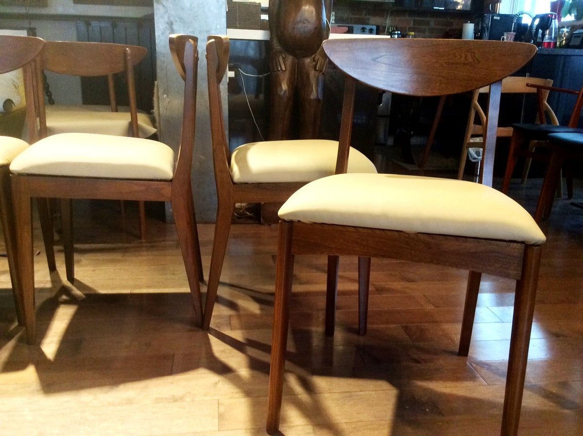 6 Mid Century Modern Walnut Dining Chairs REUPHOLSTERED like NEW - Mid Century Modern Toronto