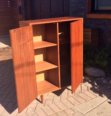 REFINISHED MCM Teak Cabinet Tall Dresser Compact 33" - Mid Century Modern Toronto