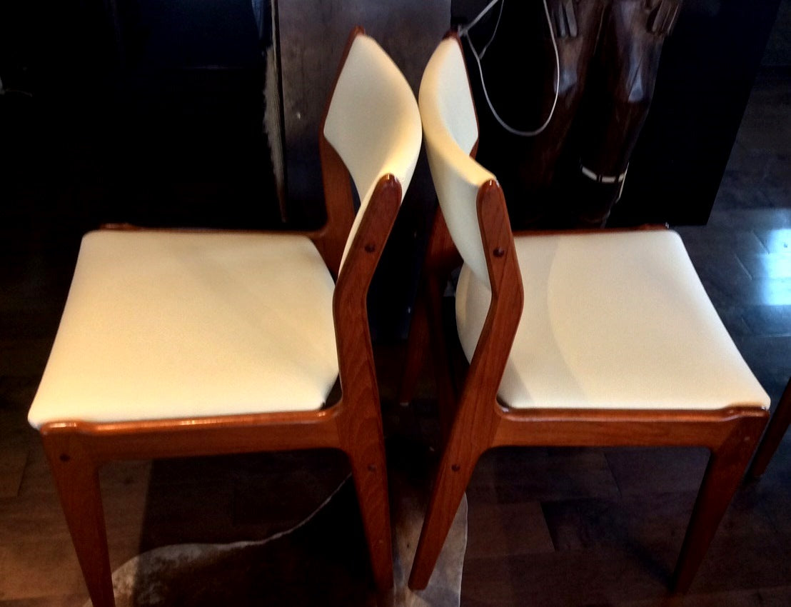 Set of 6 Danish Mid Century Modern Teak Chairs REUPHOLSTERED like new $166 each - Mid Century Modern Toronto