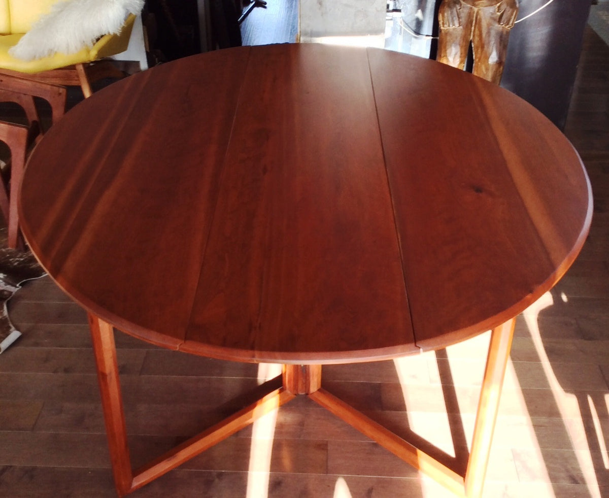 Danish MCM Solid Teak Gate-leg Drop Leaf Dining Table REFINISHED in style of Peter Hvidt and Orla Mølgaard - Mid Century Modern Toronto