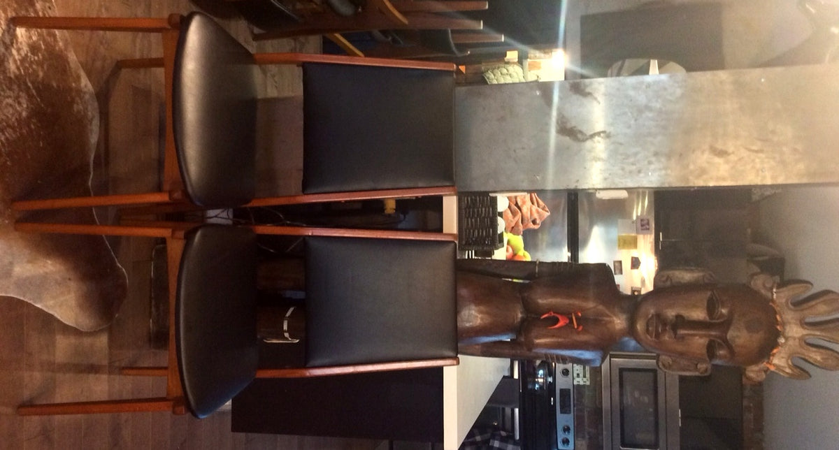 4 Danish MCM Teak Chairs REUPHOLSTERED with floating seats $125 each - Mid Century Modern Toronto