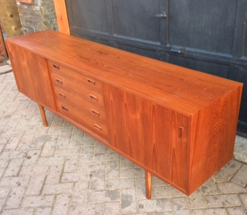 REFINISHED Danish MCM Teak Sideboard TV Media Console 79" by Hornslet Mobelfabric - Mid Century Modern Toronto