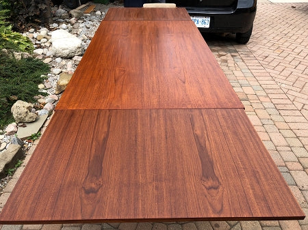 REFINISHED Large Danish MCM Teak Draw Leaf Table 65"-113" - Straight lines Finger Joints - Mid Century Modern Toronto