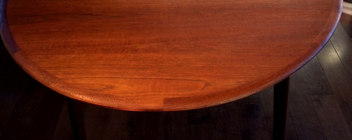 Mid Century Modern Oval Teak Dining Table Extendable REFINISHED - Mid Century Modern Toronto