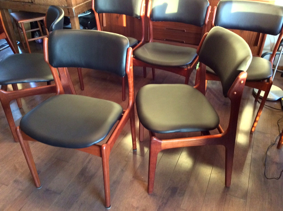 6 Erik Buch OD-49 Teak MCM Chairs REFINISHED REUPHOLSTERED, each $349 - Mid Century Modern Toronto
