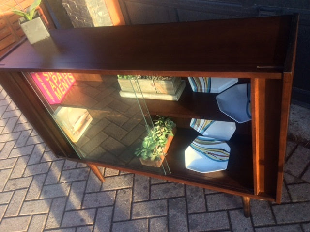 RESTORED Walnut MCM Bookcase Display 48
