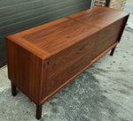 REFINISHED Danish Mid Century Modern Rosewood Credenza w Finished Back 72