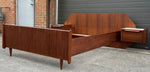 REFINISHED  Italian MCM Bed w floating nightstands Double 3