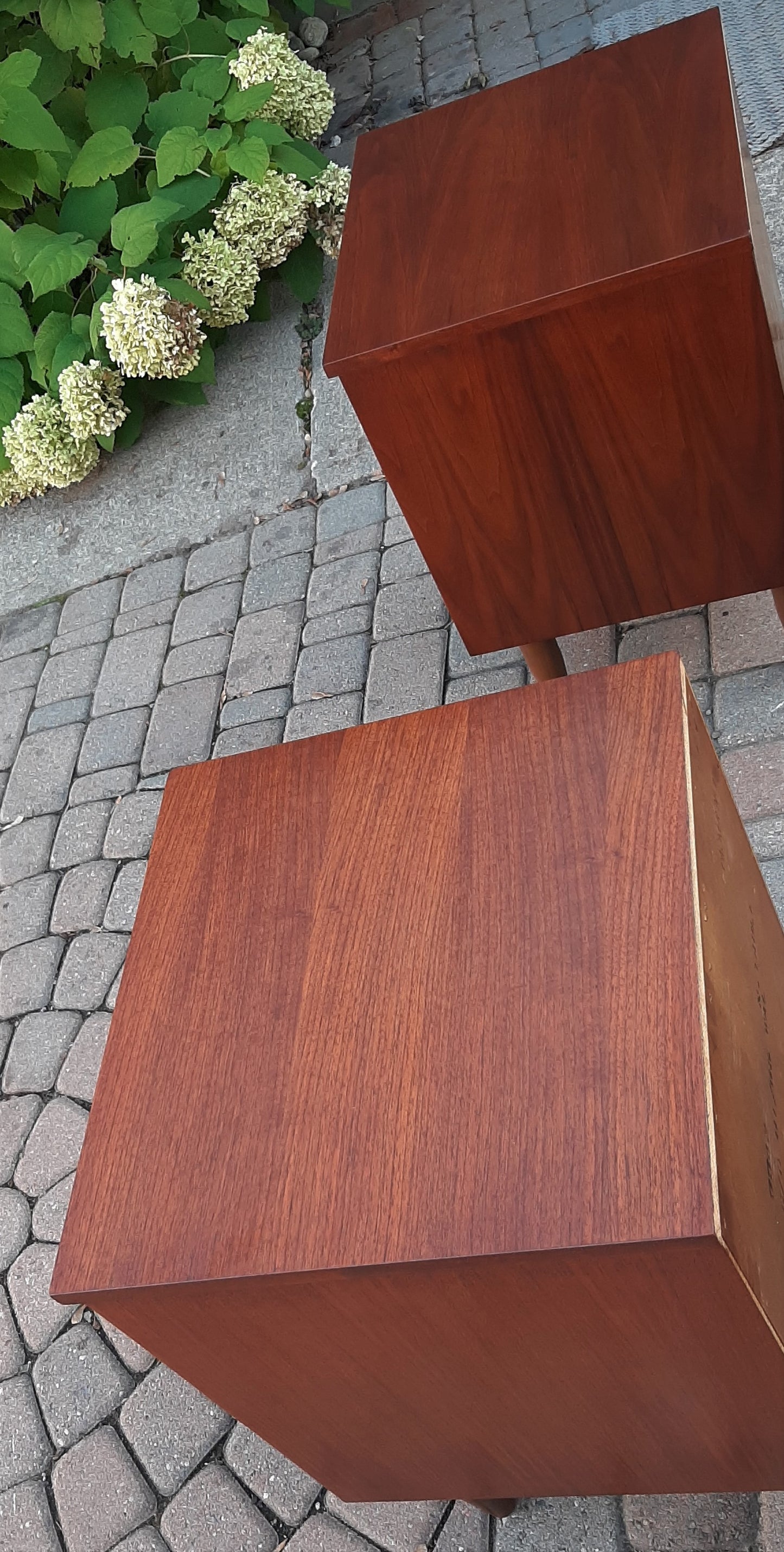 2 REFINISHED Mid Century Modern Walnut Nightstands - Mid Century Modern Toronto