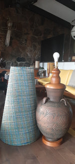 Large Mid Century Modern Floor Pottery Lamp, H 60