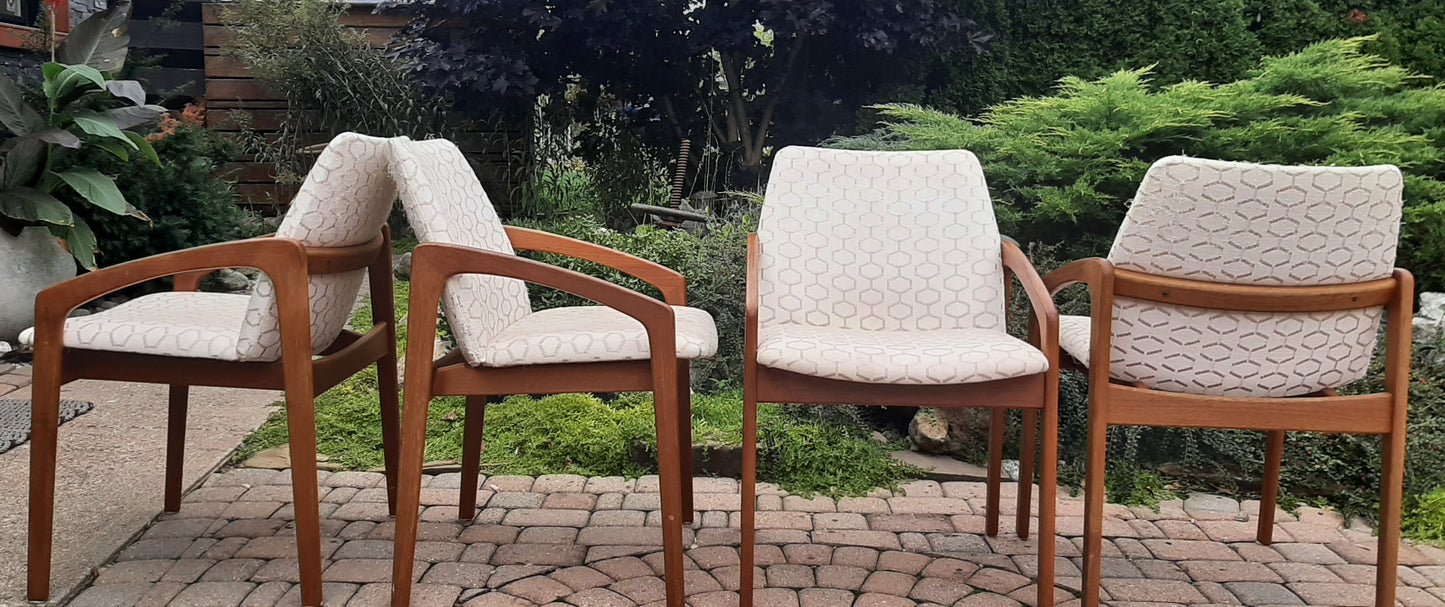 4 Danish MCM Teak Armchairs by H.Kjaernulf will be REFINISHED REUPHOLSTERED