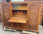 RESTORED Stunning Burr Walnut Armoire Wardrobe Secretary Desk 3