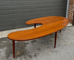 REFINISHED Mid Century Modern Coffee Table Free-Form Shaped 3