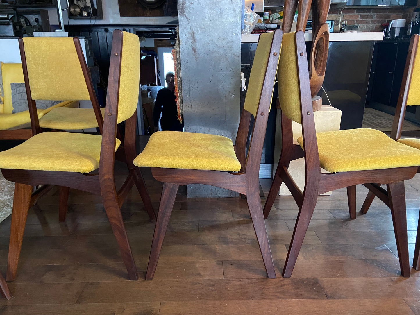 6 REFINISHED Mid Century Modern Teak Chairs REUPHOLSTERED