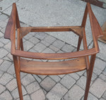 REFINISHED MCM Walnut armchair w mustard upholstery, set of 3 5