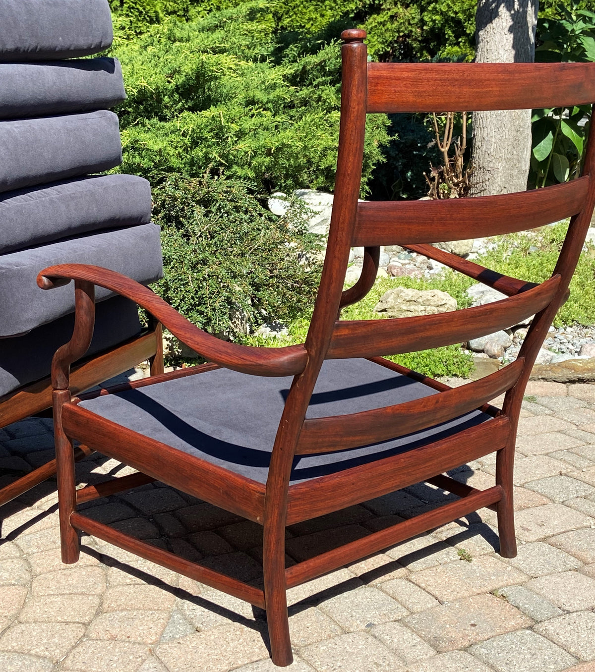 REFINISHED REUPHOLSTERED Mid Century Modern Rosewood Armchair (part of the set)