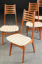 4 RESTORED Danish Mid Century Modern Teak Chairs by Niels Moller 10