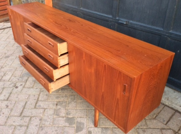 REFINISHED Danish MCM Teak Sideboard TV Media Console 79" by Hornslet Mobelfabric - Mid Century Modern Toronto