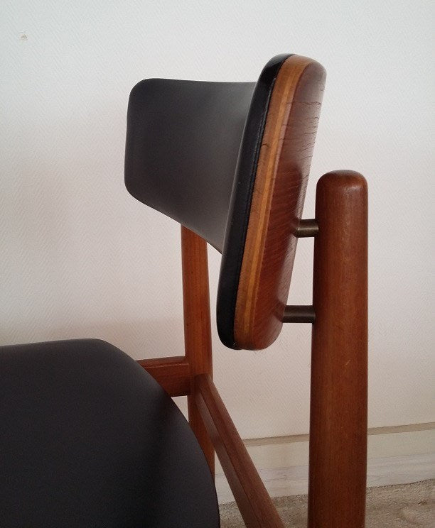 4+1 Danish RESTORED Mid Century Modern Teak Chairs by S. CHROBAT for SAX - Mid Century Modern Toronto