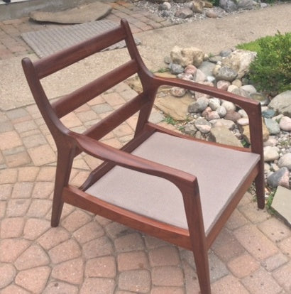 MCM Solid Teak Lounge Armchair by Jan Kuypers REFINISHED REUPHOLSTERED for Imperial - Mid Century Modern Toronto