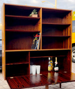 Restored Danish Modern Rosewood Bookcase Display Bar by Poul Hundevad, 54