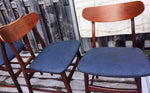 Set of 4 Danish Mid Century Modern Solid Teak Dining Chairs REUPHOLSTERED - Mid Century Modern Toronto 4