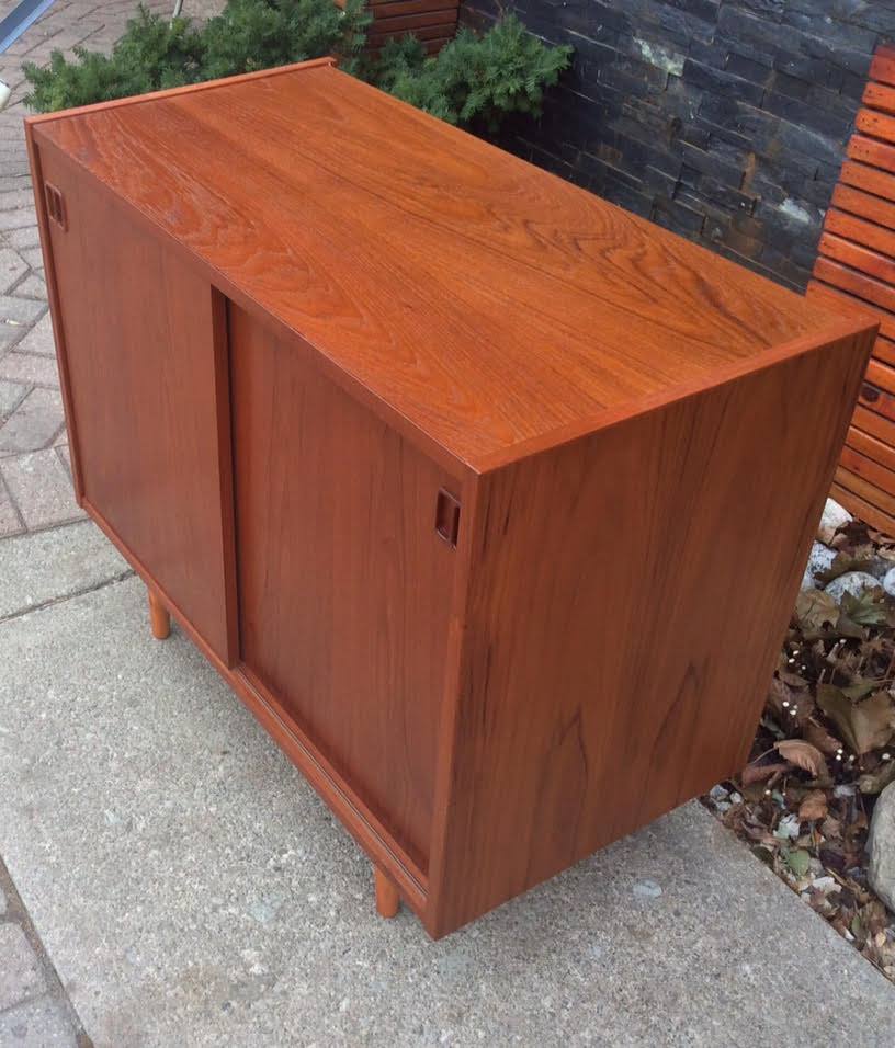 Danish Mid Century Modern Teak Sideboard TV Media Console, RESTORED - Mid Century Modern Toronto