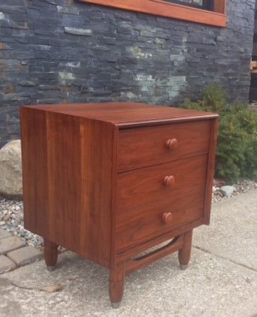 REFINISHED Mid Century Modern Walnut Night Stand - Mid Century Modern Toronto