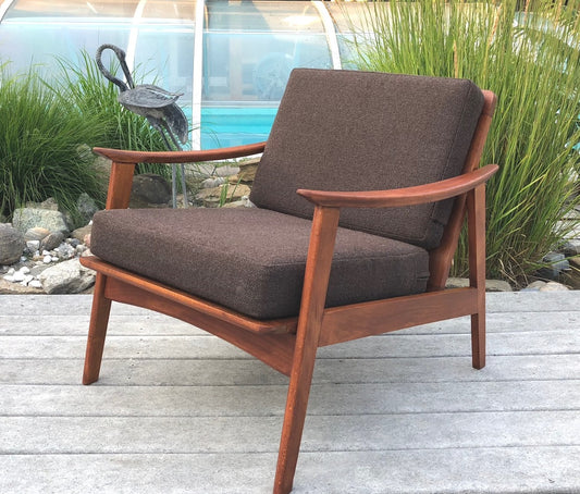 ON HOLD  REFINISHED MCM Walnut Lounge Armchair, like new - Mid Century Modern Toronto