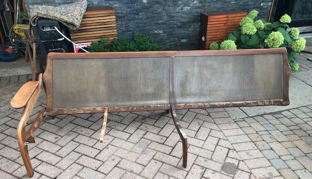 ON HOLD                        REFINISHED REUPHOLSTERED  Adrian Pearsall Sofa Walnut & Grey Velvet 100" - Mid Century Modern Toronto
