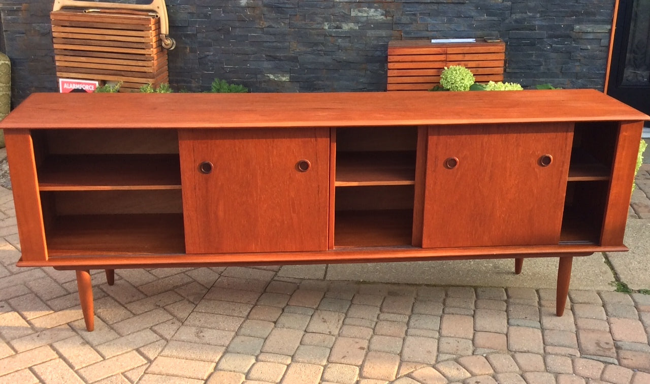 NOT AVAILABLE *****REFINISHED Danish MCM Teak Sideboard TV Media Console 84" - Mid Century Modern Toronto