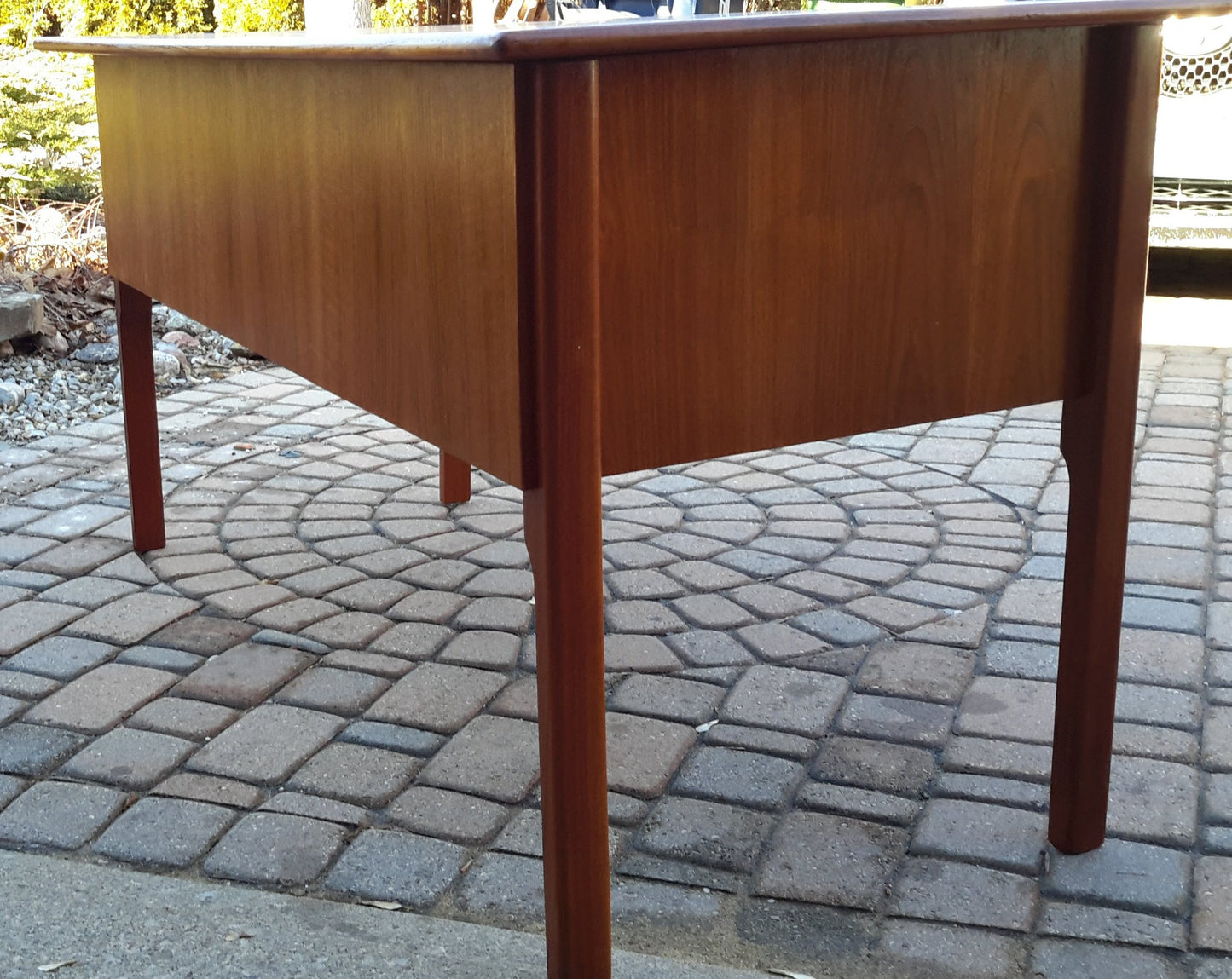 Mid Century Modern Teak Desk REFINISHED Free Standing - Mid Century Modern Toronto