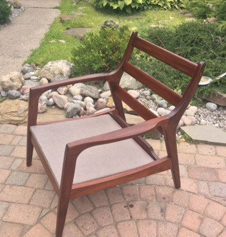 MCM Solid Teak Lounge Armchair by Jan Kuypers REFINISHED REUPHOLSTERED for Imperial - Mid Century Modern Toronto